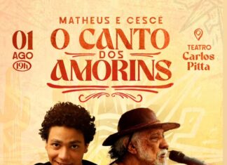 Matheus e Cescé apresentam o show “O Canto dos Amorins” no Teatro Carlos Pitta